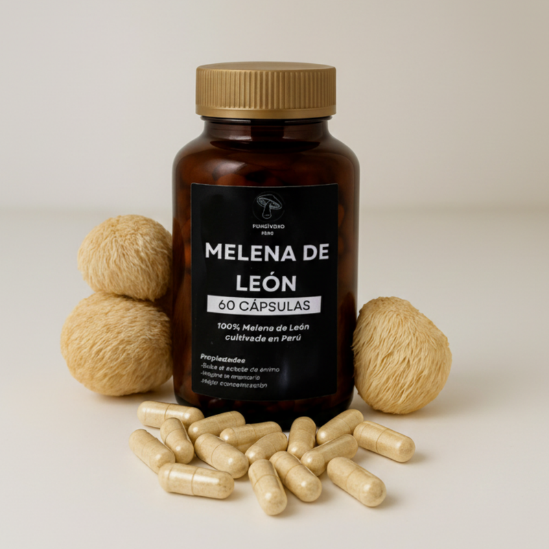 Melena de León en Cápsulas –cápsulas (15g de melena de león deshidratados y encapsulados) | 100% Melena de Leon deshidratada